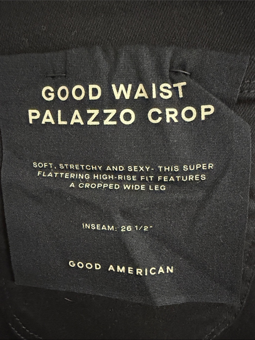 Good American Wide Leg Good Waist Palazzo Crop - Picture 3 of 4